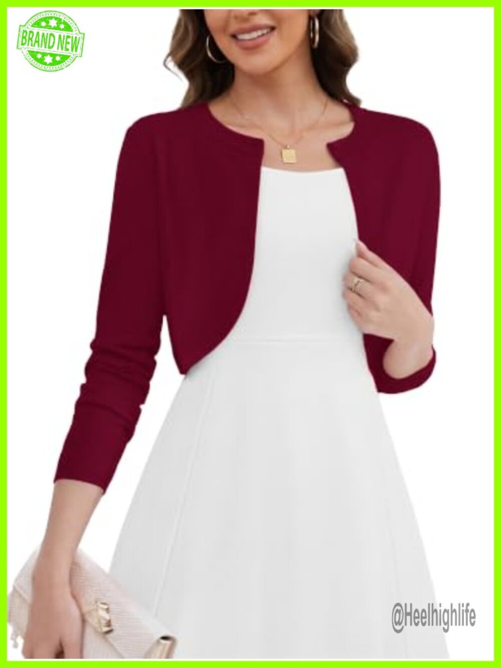 Cropped Long Sleeve Button Bolero Shrug Cardigan Cover Up Soft Knit